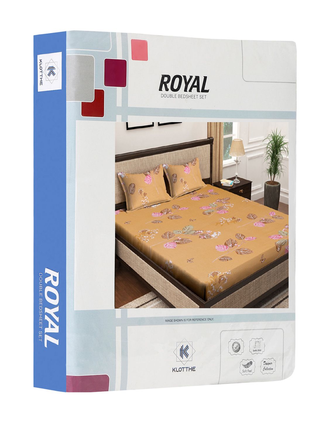 KLOTTHE Coklat Bunga Kapas 400 TC Cadar King Superfine dengan 2 Sarung Bantal-98 x 89 inci