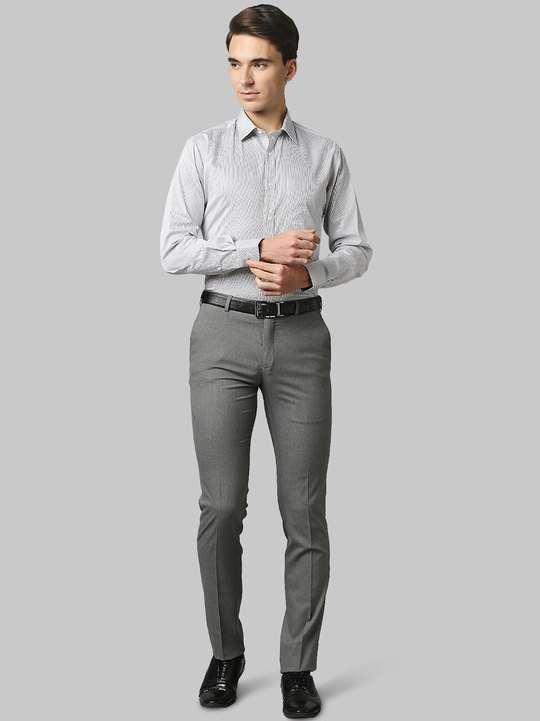 Raymond Men Grey Slim Fit Trousers