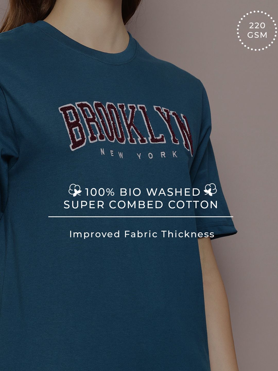 DILLINGER Varsity Printed Pure Cotton Oversized Embroidered T-shirt