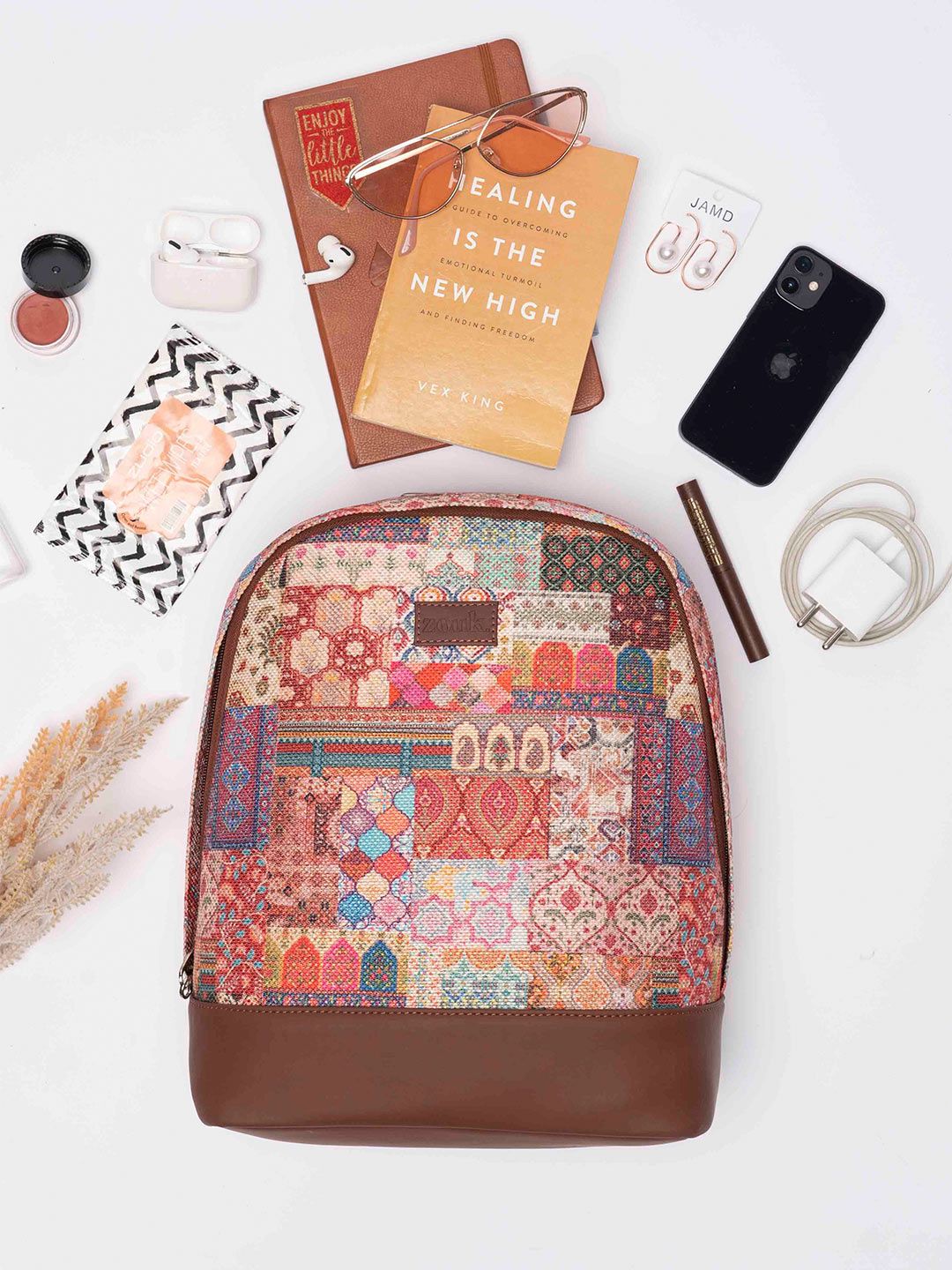 ZOUK Women Ethnic Motifs Printed Backpack