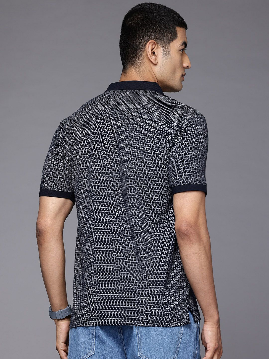 Raymond Slim Modern Fit Printed Polo Collar Pure Cotton T-shirt