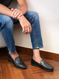 Red Chief Men Black Leather Formal Loafers