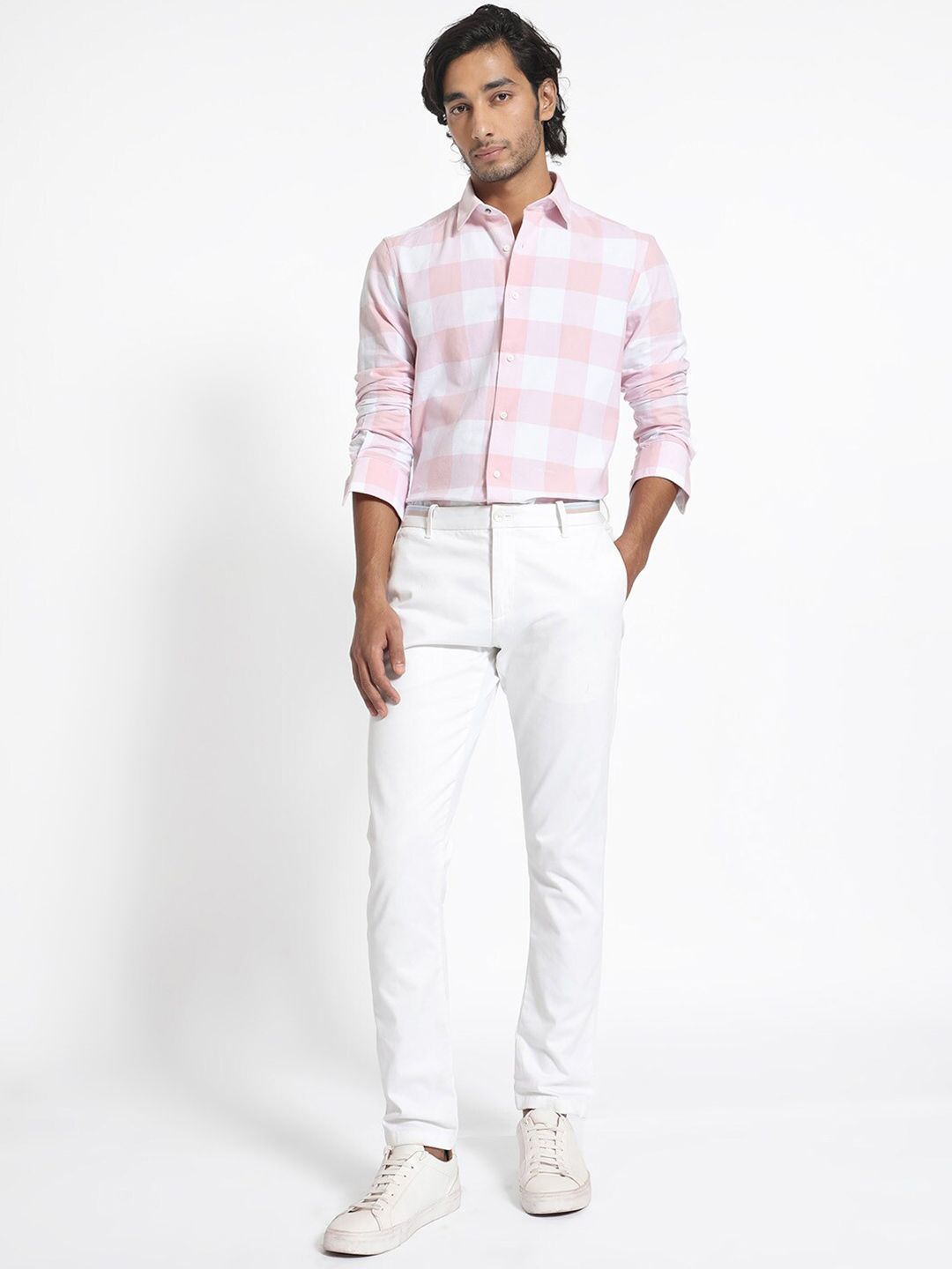 RARE RABBIT Men Byre Slim Fit Checked Cotton Shirt