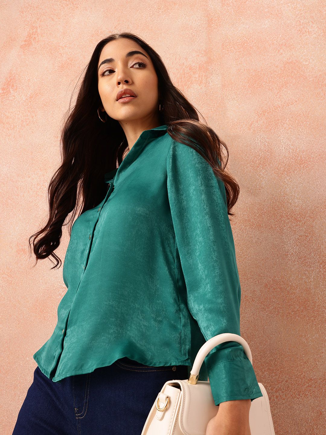 all about you Satin-Finish Regular Fit Casual Shirt