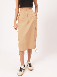 DressBerry Elevated Essentials Cargo Parachute Straight Midi Skirt