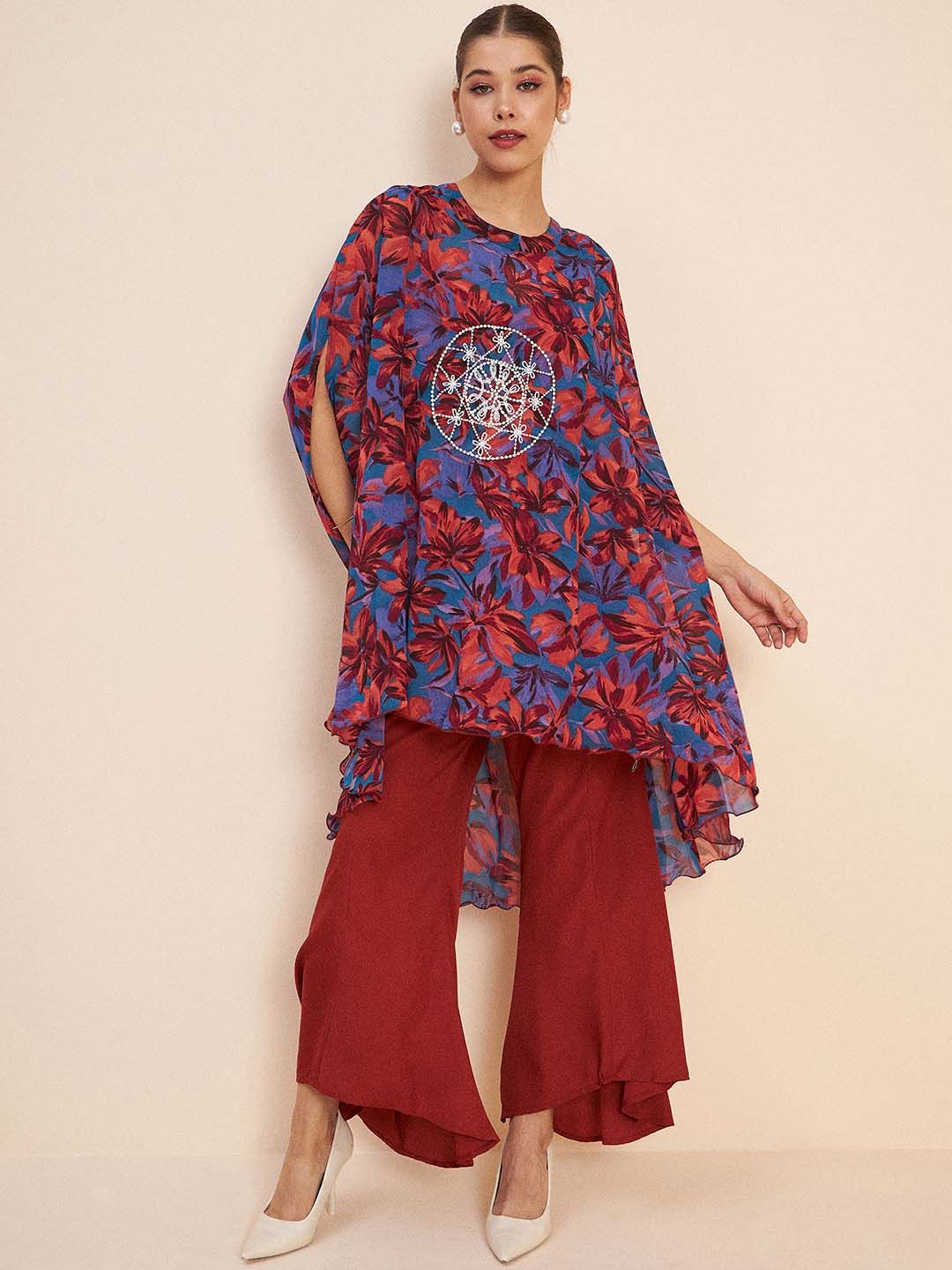 Antheaa Floral Printed Tunic & Trouser Co-Ords