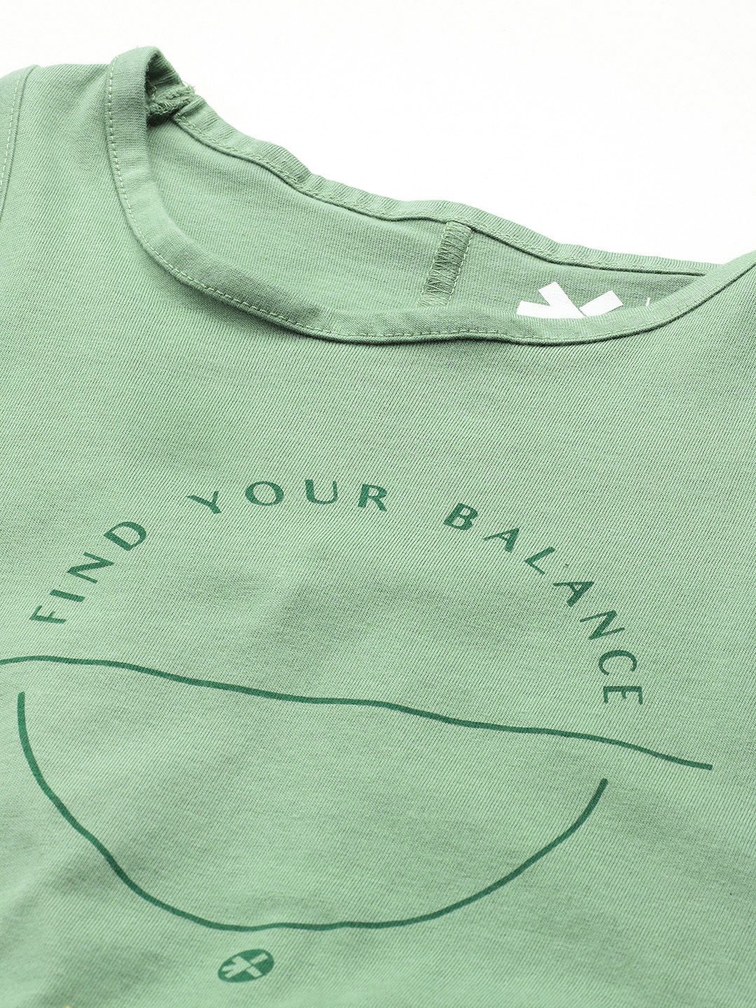 HRX by Hrithik Roshan Printed Pure Cotton Yoga T-shirt with Knotted-Back