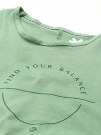 HRX by Hrithik Roshan Printed Pure Cotton Yoga T-shirt with Knotted-Back