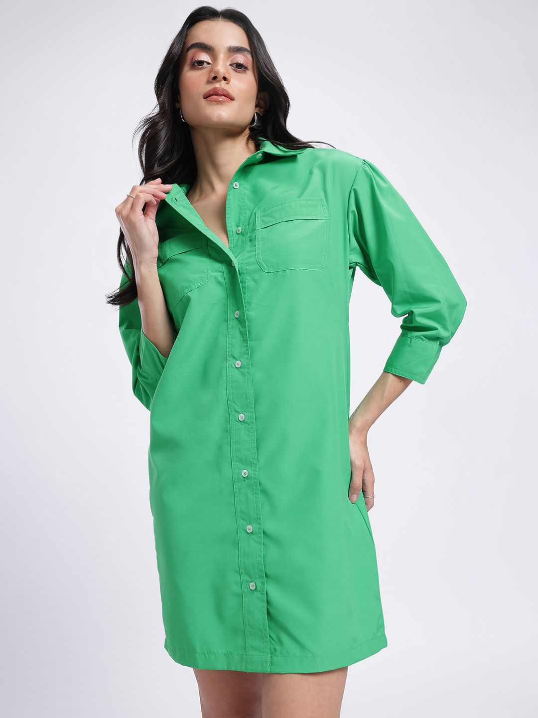 DressBerry Verdant Vogue Shirt Style Dress