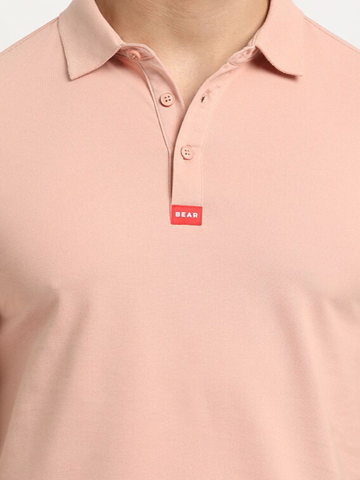 THE BEAR HOUSE Polo Collar Short Sleeves Slim Fit T-shirt