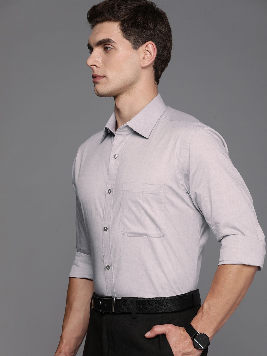 Raymond Self Design Slim Fit Pure Cotton Formal Shirt