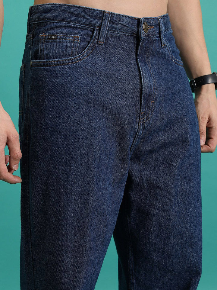 HIGHLANDER Men Loose Fit Mid-Rise Cotton Baggy Jeans