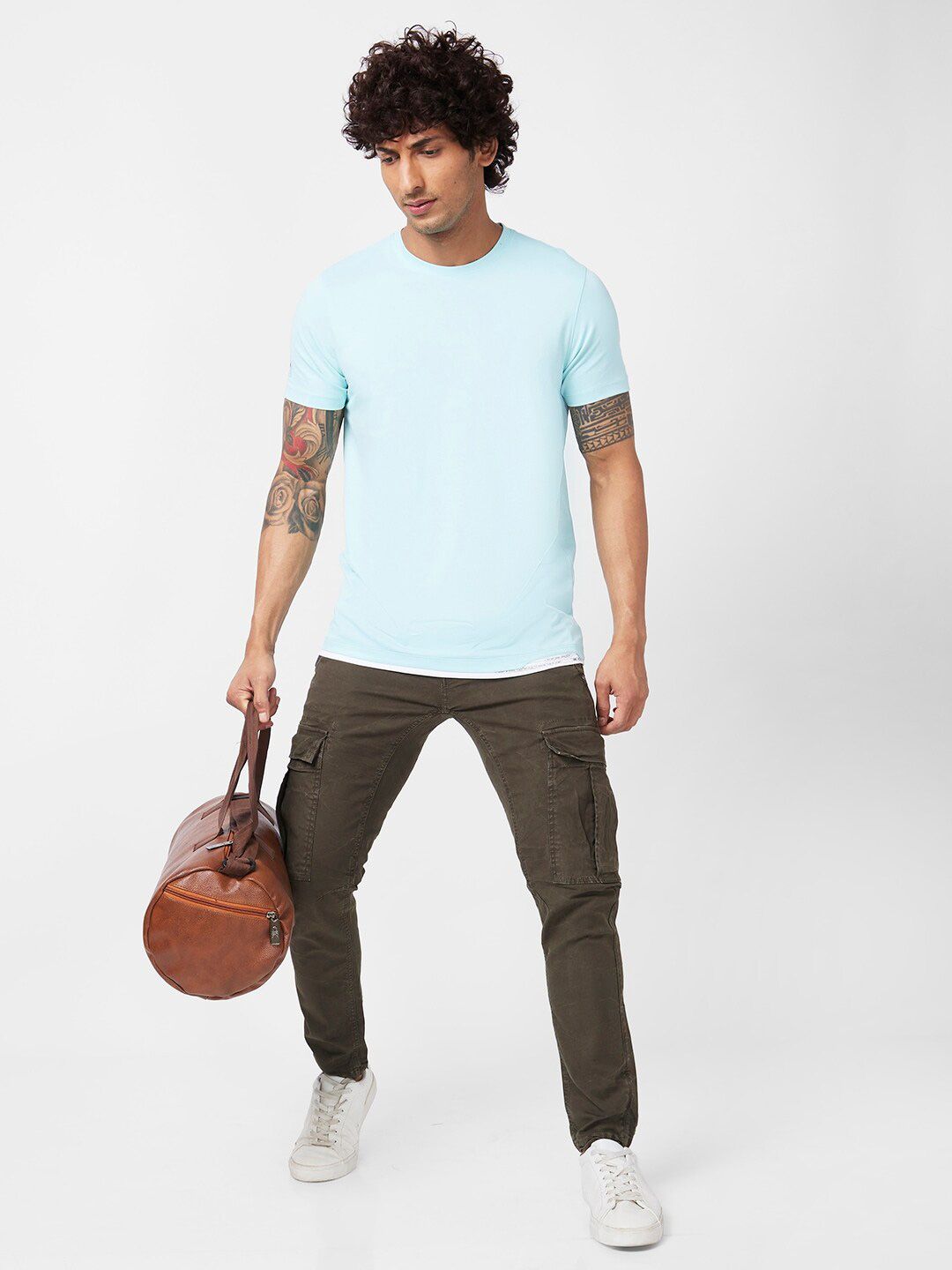 SPYKAR Round Neck Slim Fit Cotton T-shirt