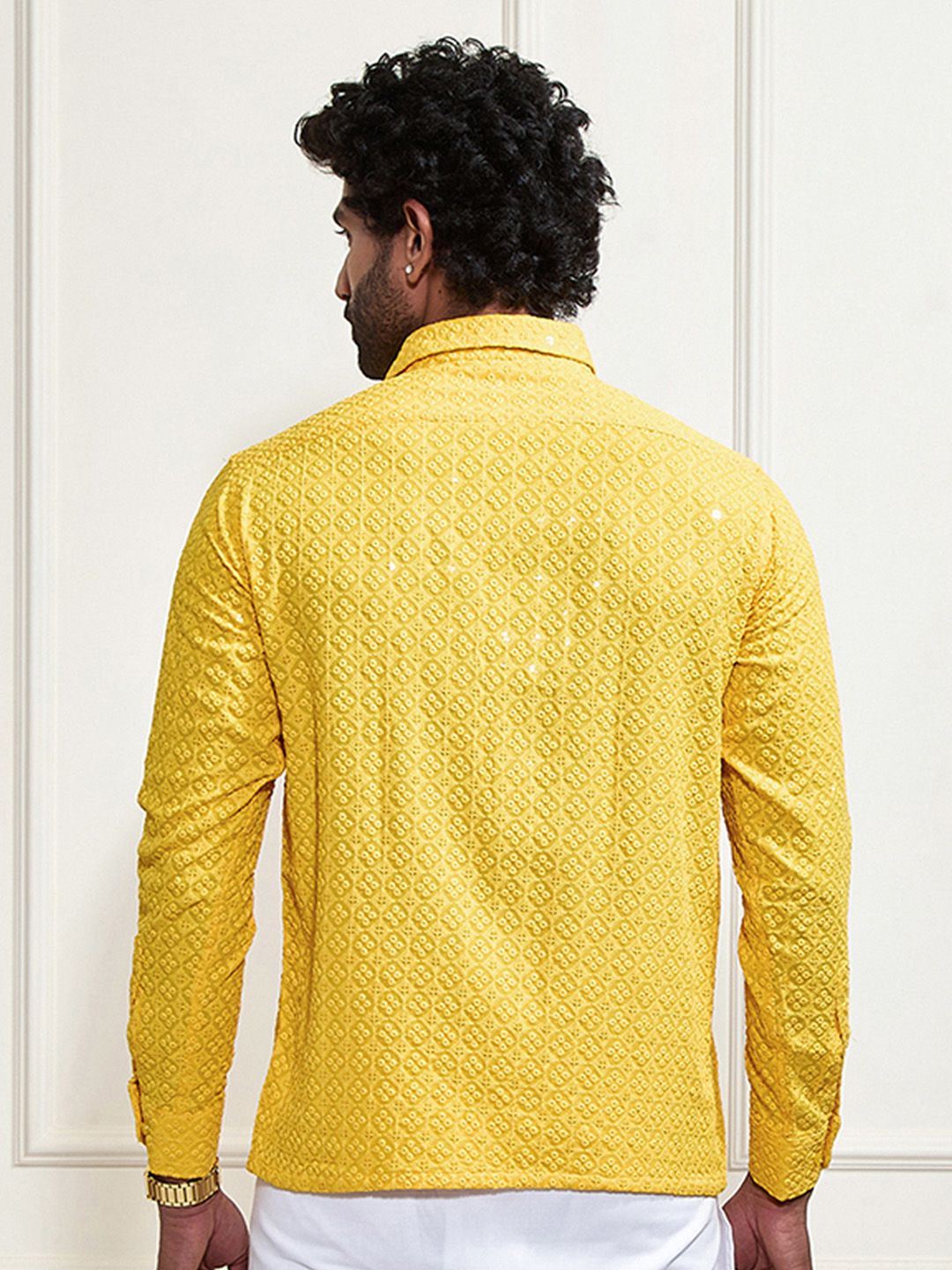 VASTRAMAY Premium Sequinned Embellished Ethnic Shirt