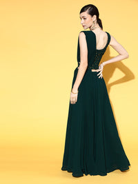 Libas Enchanting Green Colour Classy Embroidered Lehenga with Solid Choli