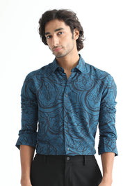 RARE RABBIT Men Paisum Slim Fit Opaque Printed Cotton Shirt