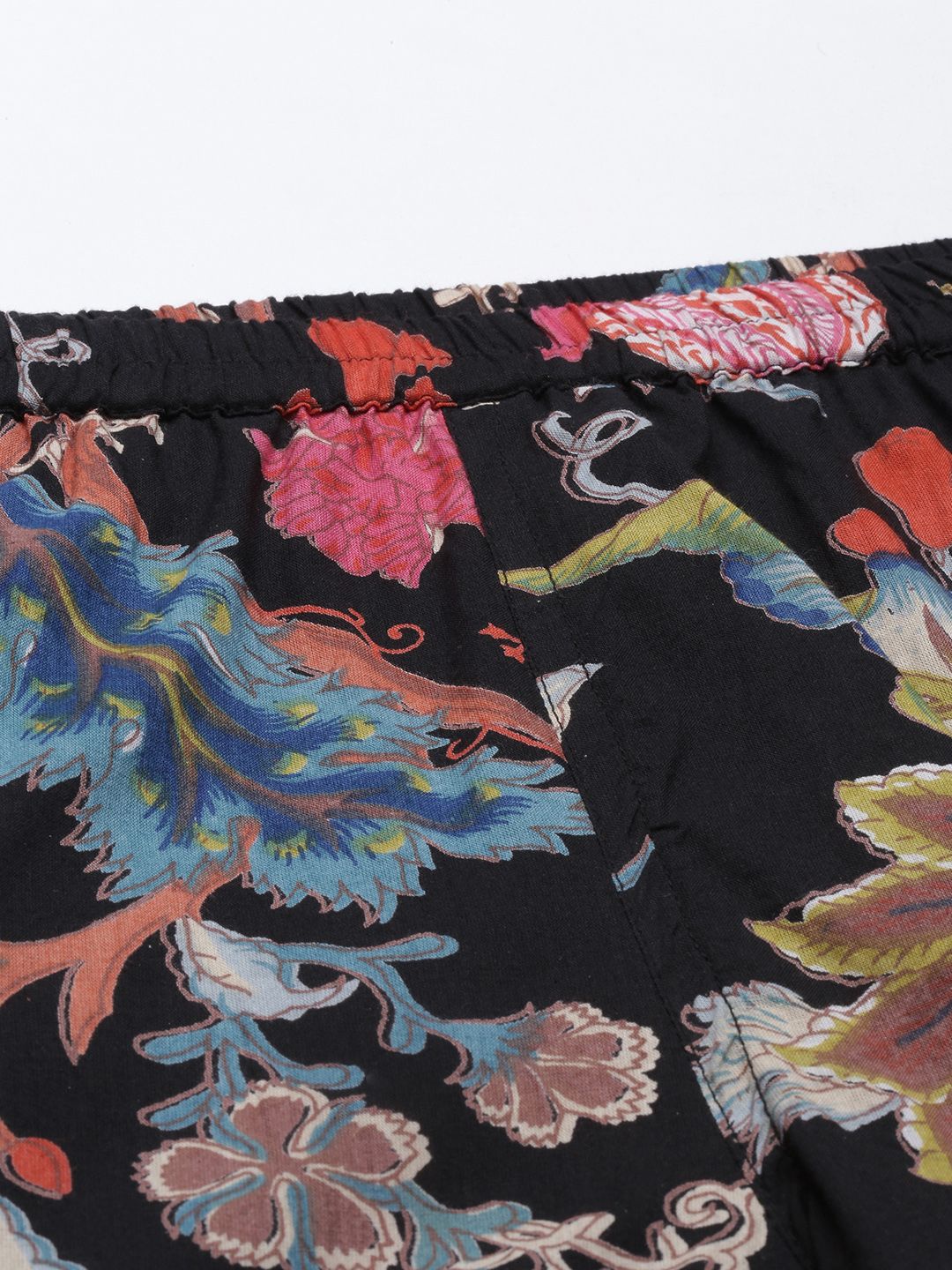 SANSKRUTIHOMES Women Black & Pink Printed Night suit