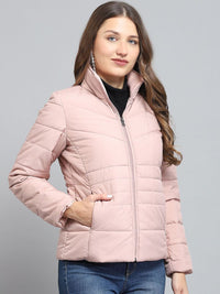 Monte Carlo Women Mock Collar Solid Casual Lightweight Padded Jacket