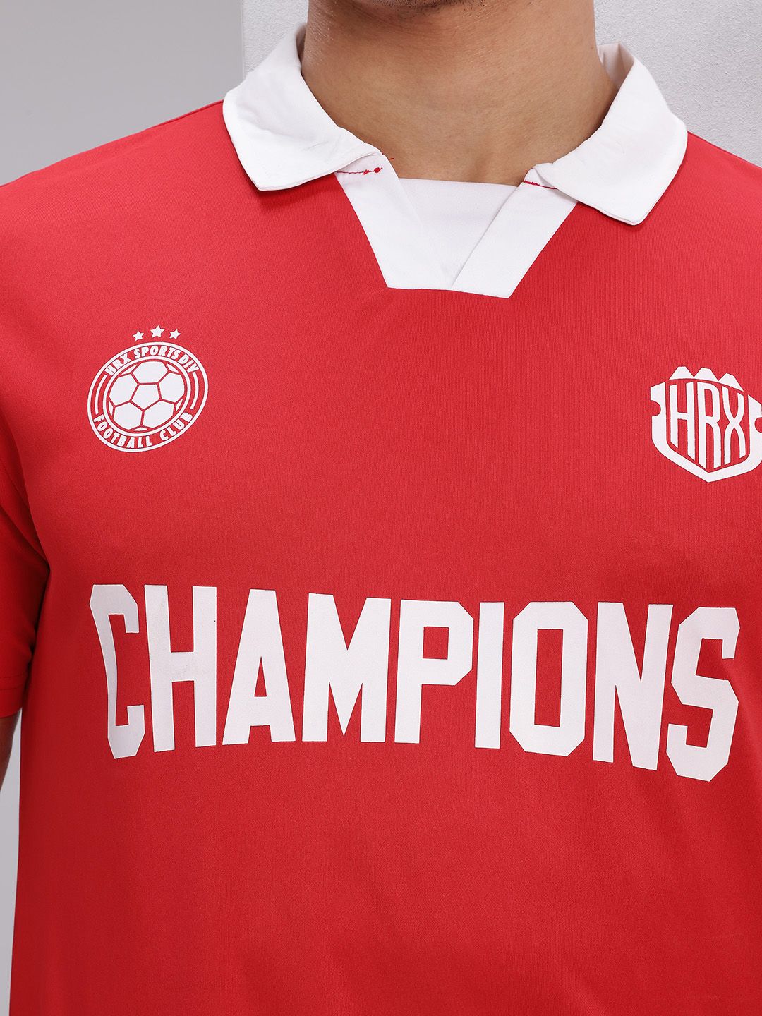 HRX by Hrithik Roshan Typography Printed Rapid-Dry Lifestyle Polo Collar T-shirt