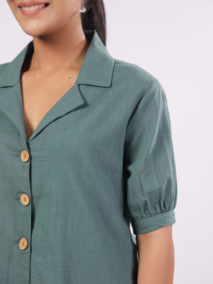 SANSKRUTIHOMES Women Lapel Collar Night suit