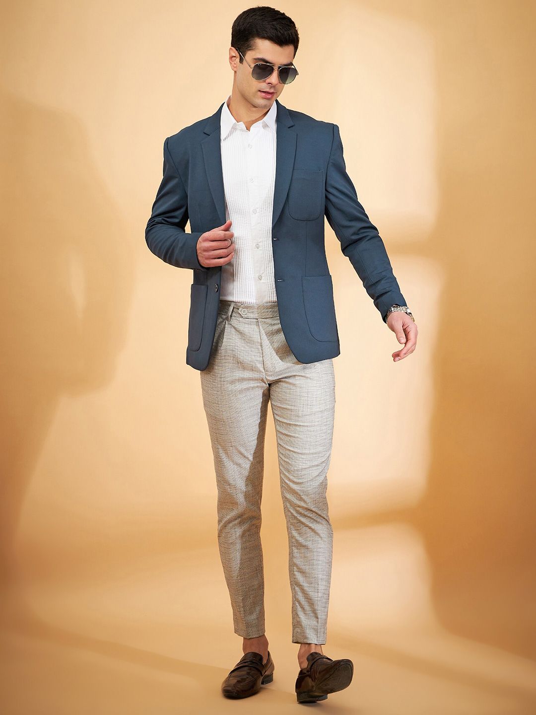 DENNISON Notched Lapel Collar Single Breasted Blazer