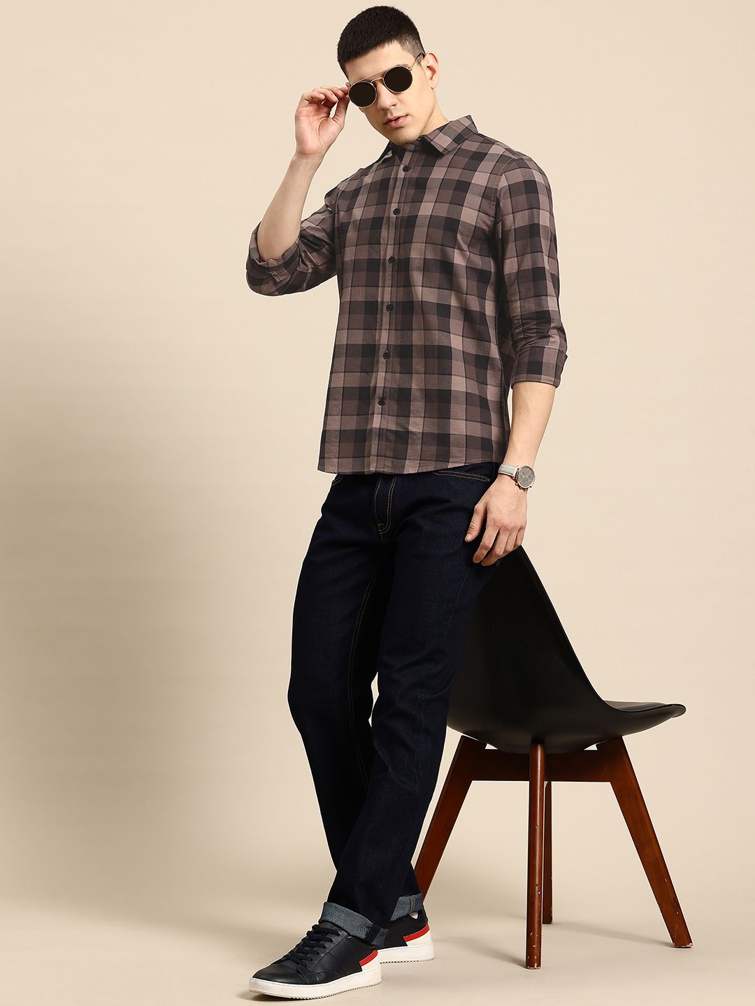 Being Human Classic Slim Fit Checked Casual Shirt