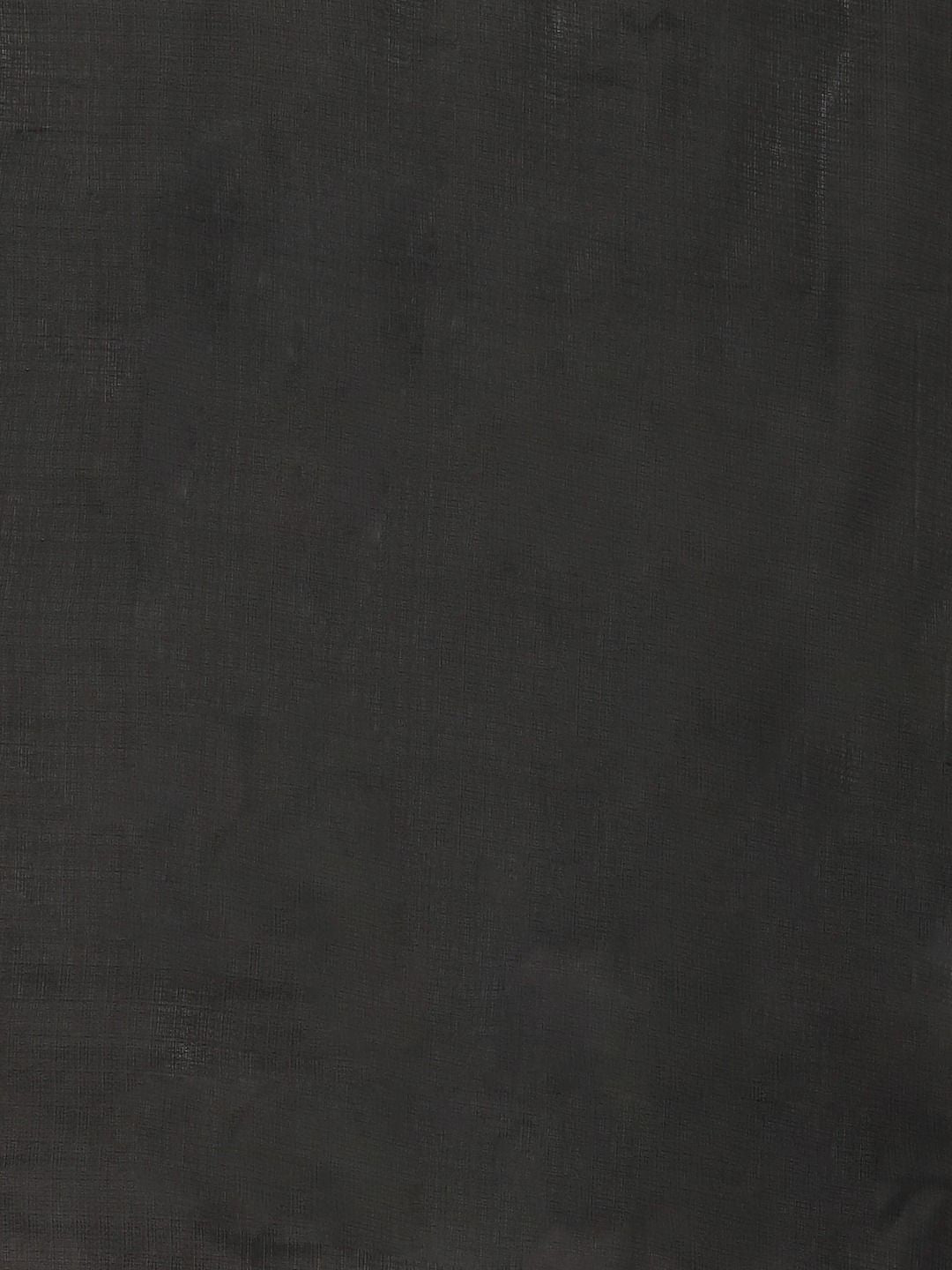 KALINI Black & Beige Silk Blend Printed Khadi Saree