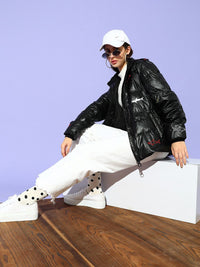 STREET 9 Women Black Floral Longline Puffer Jacket