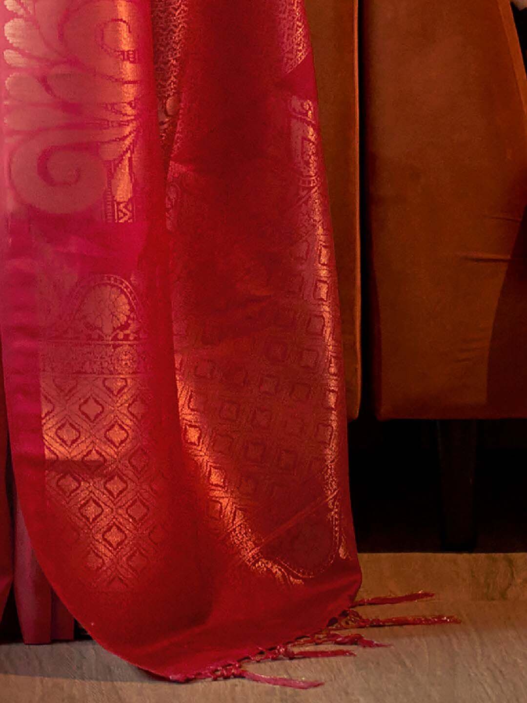 Saree mall Ethnic Motifs Zari Kanjeevaram Sarees