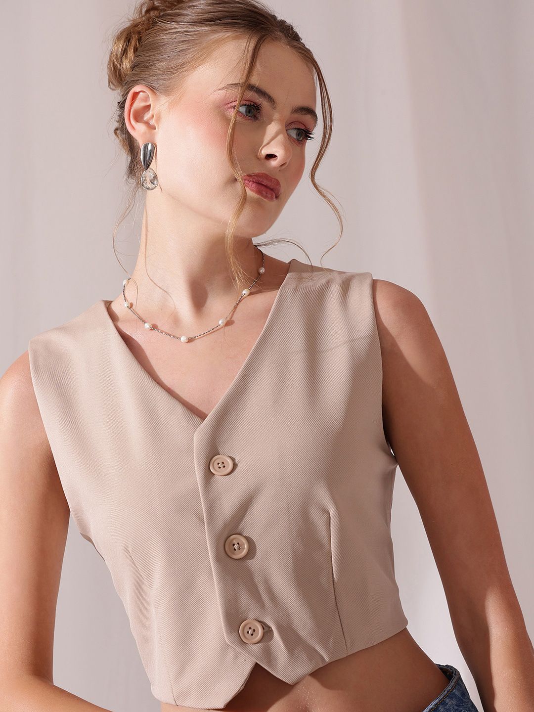 STREET 9 Woven V-Neck Waistcoat