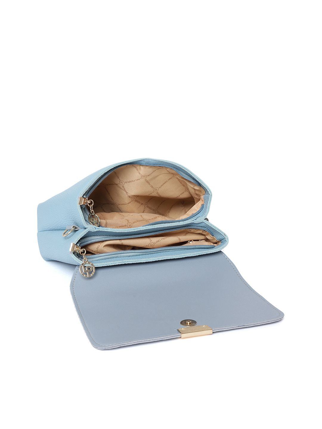 Lino Perros Blue Solid Sling Bag
