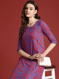 all about you Printed Pleated Straight Kurta