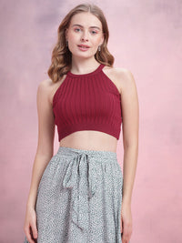 DressBerry Ribbed Fitted Crop Top