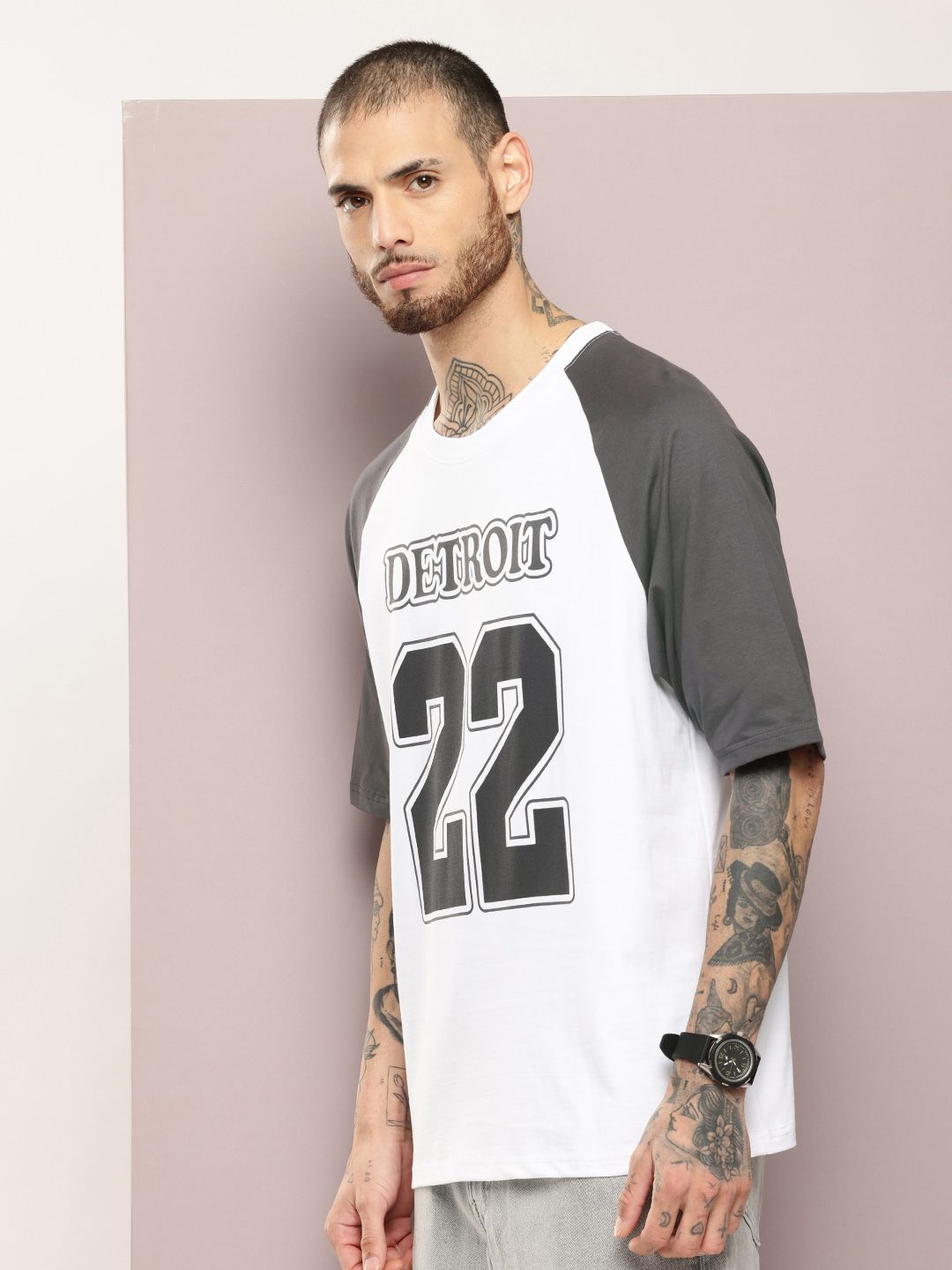 DILLINGER Men Typography Printed Oversized T-shirt