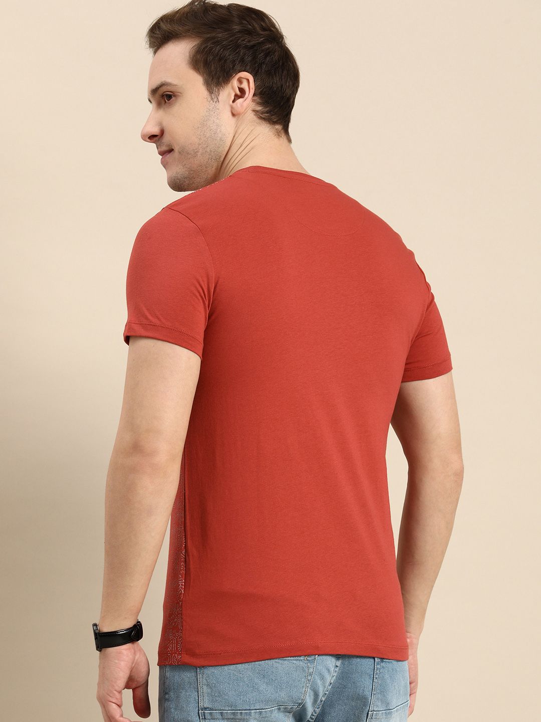 Being Human Geometric Printed Pure Cotton T-shirt