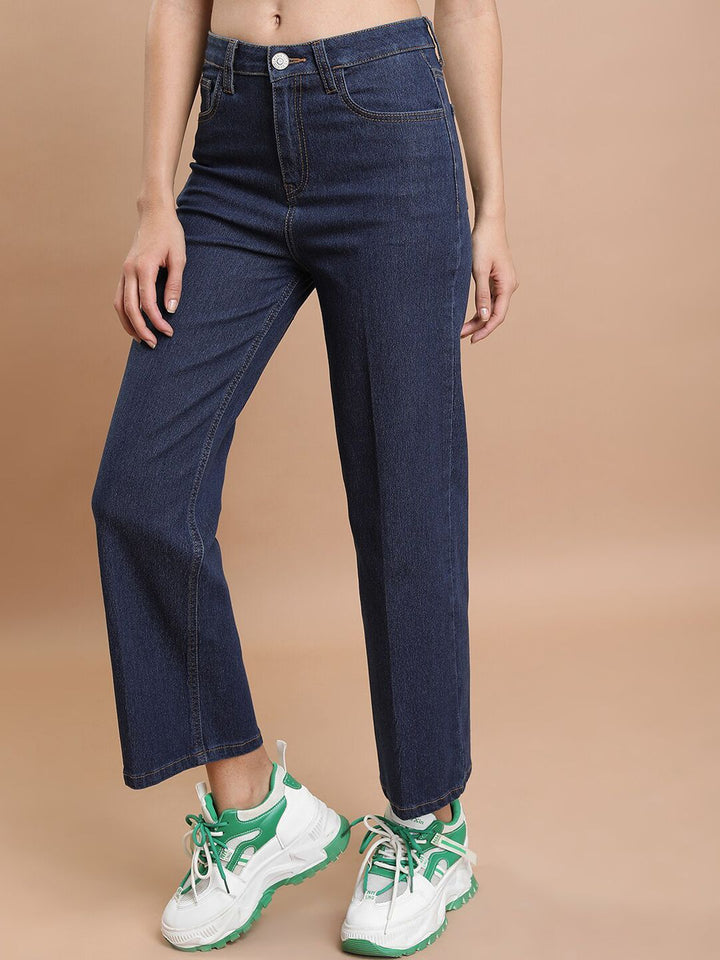 Basics By Tokyo Talkies Women Flared Light Fade Stretchable Jeans