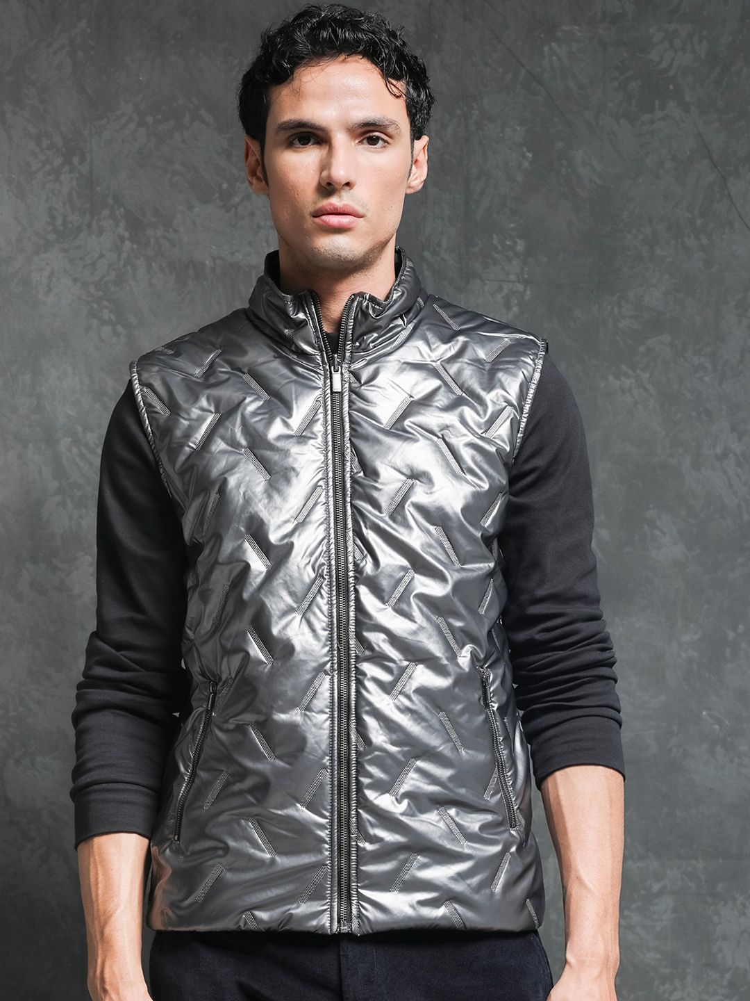 RARE RABBIT Men Linda Puffer Reversible Mock Collar Padded Jacket