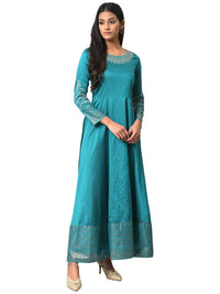 W Round Neck Floral Maxi Ethnic Dress