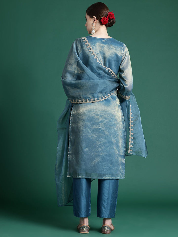 Indo Era Women Ethnic Motifs Embroidered Regular Kurta with Trousers & With Dupatta