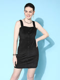 Berrylush Women Black Bodycon Mini Dress