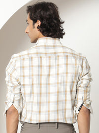 RARE RABBIT Men Fernie Slim Fit Tartan Checked Cotton Shirt