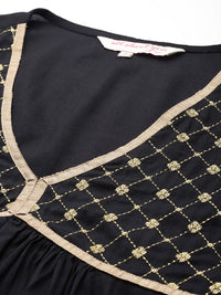 all about you Thread Work & Sequinned Yoke Design Empire Ethnic Dress