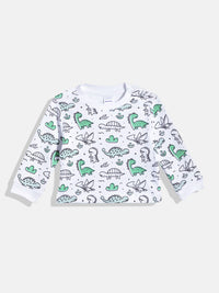 Moms Love Infant Boys Pure Cotton Printed Dungaree With T-Shirt