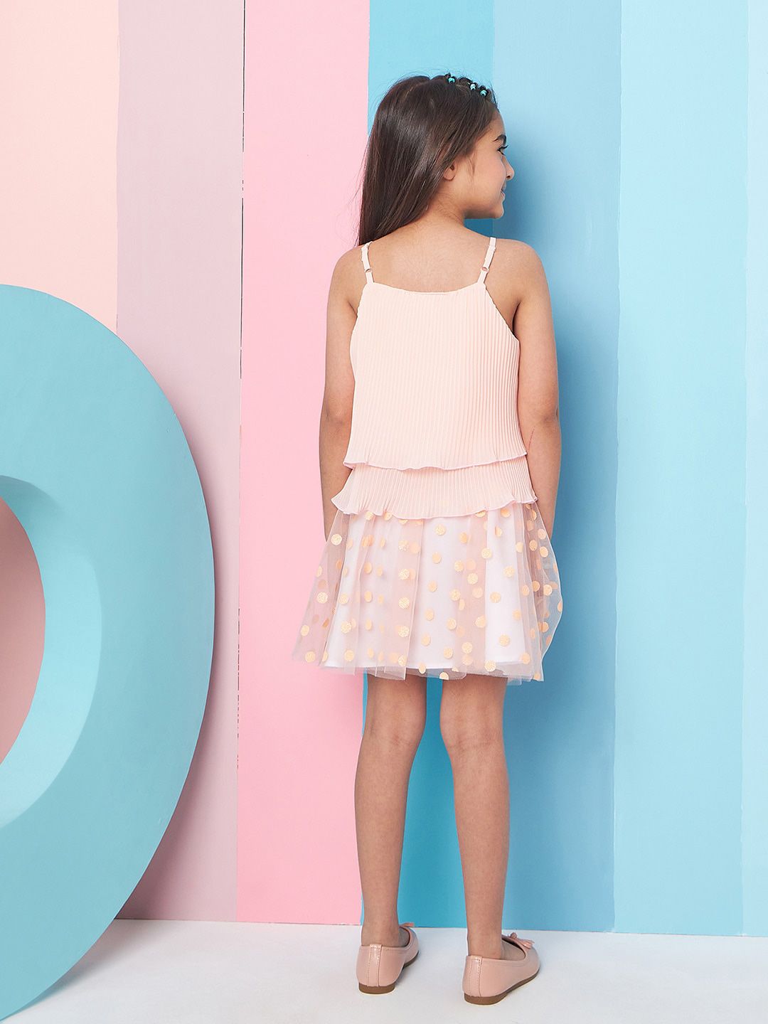 pspeaches Girls Shoulder Straps Top With Skirt