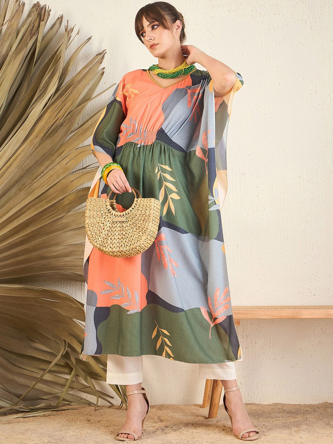 Indo Era Women Geometric Striped Anarkali Kurta