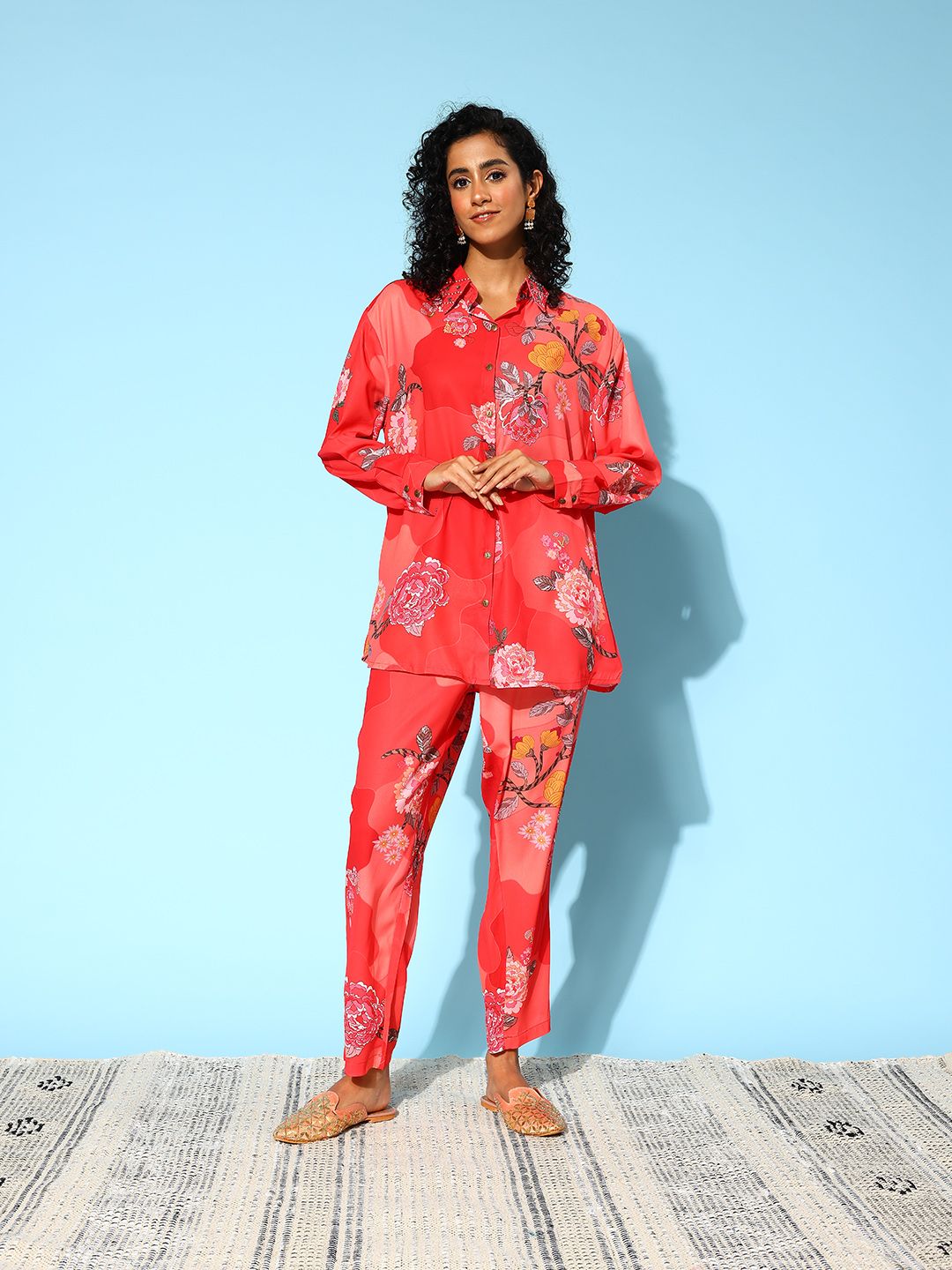 Indo Era Women Floral Printed Co-Ords Set