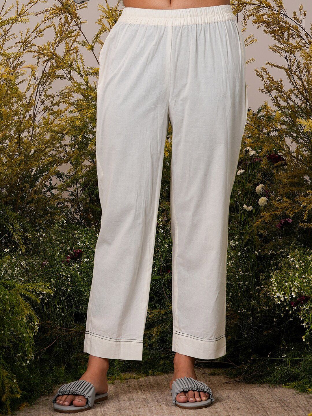 Libas Floral Regular Pure Cotton Kurta with Trousers & Dupatta