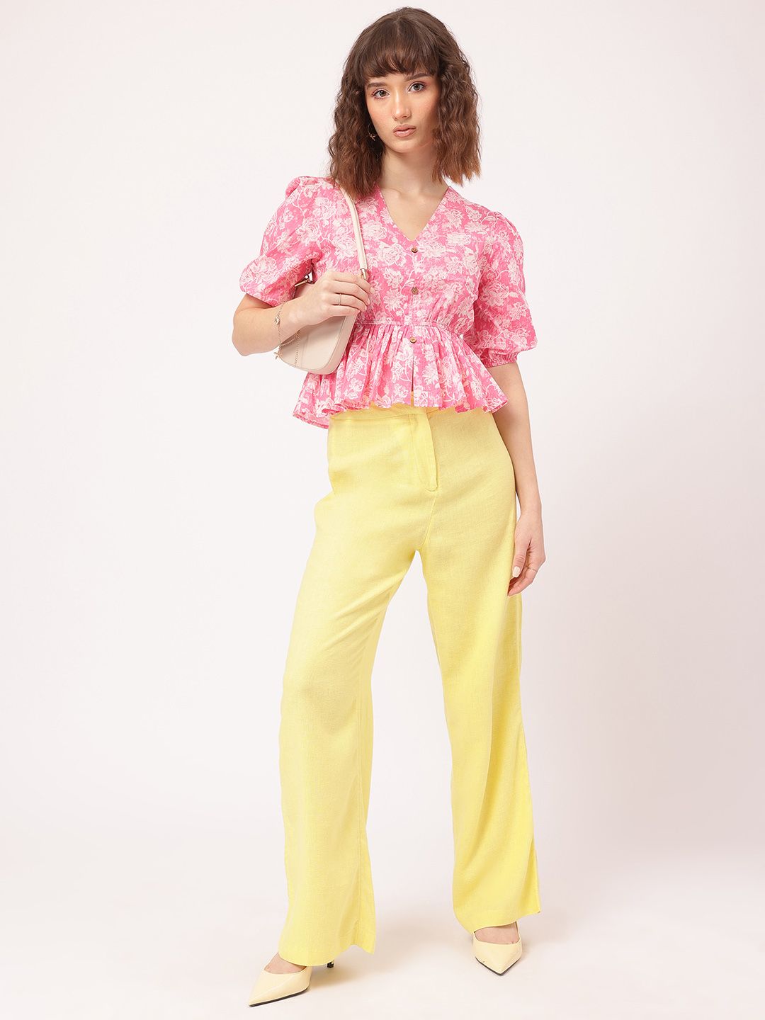 DressBerry Serene Petals Floral Peplum Top