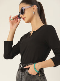 DressBerry Women Black Solid T-shirt