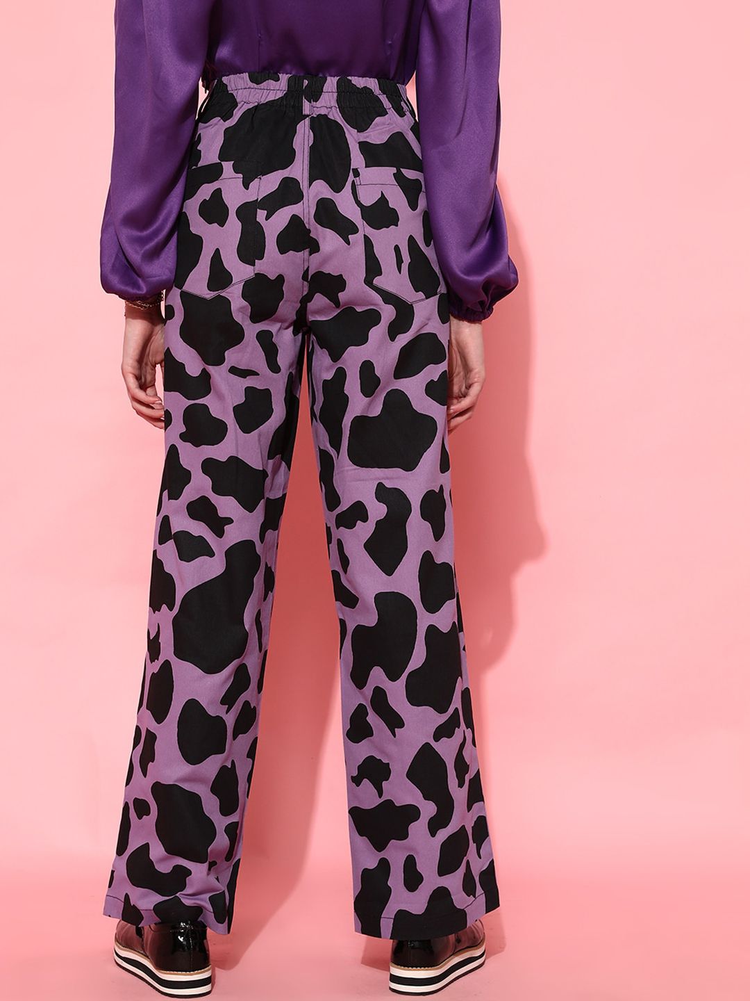 STREET 9 Women Purple Animal Printed Trousers